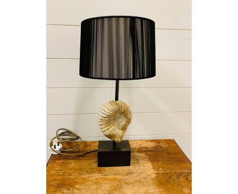 An original ammonite fossil lamp 