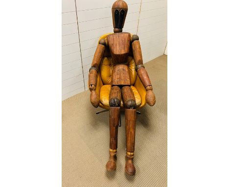 An 7.6ft handcrafted modern wooden lathe artist Mannequin in teak 