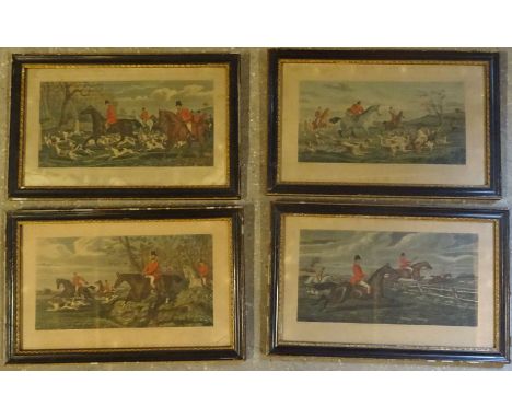 After WILLIAMS; a set of four 19th Century coloured Hunting Prints. 
