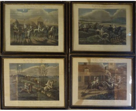 Harris after Alken; "The First Steeplechase on Record", four coloured Prints published 1839. 