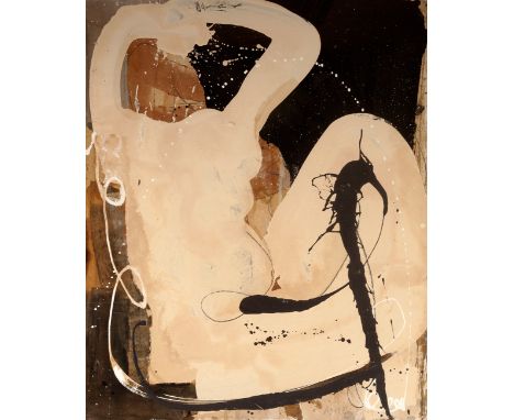 AGUSTÍ PUIG PINYOL (Sabadell, Barcelona, 1957)."Female nude", 1999.Mixed media on canvas.Signed and dated in the lower right-