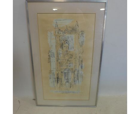 In the manner of John Piper, A Cathedral, lithograph, bearing signature in pencil to lower right, framed and glazed, 81 x 45c