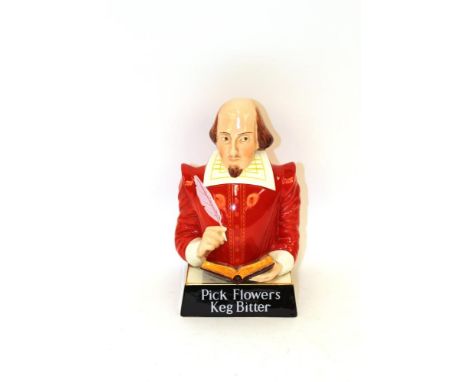 A Carltonware "Pick Flowers" keg bitter advertising figure in the form of William Shakespeare, 28cm high