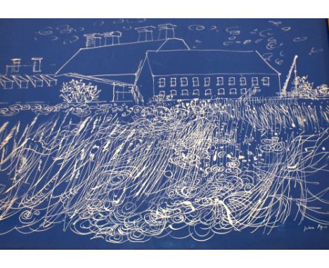 John Piper, coloured print of Snape Maltings, 24.5cm x 30cm