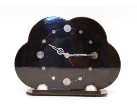 An Art Deco cloud design electric mantel clock, 17cm long