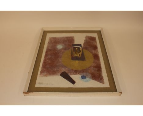Nina Hosali, relief print "Beachcombings II",1969, 51cm x 38.5cm