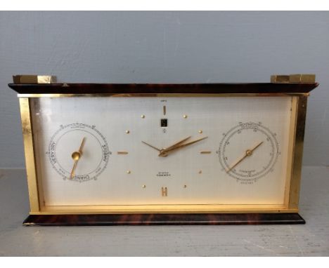 C20th Swiss made  tortoiseshell mounted combined clock, barometer &amp; thermometer by Hermes, Paris  19L X 10H cm 