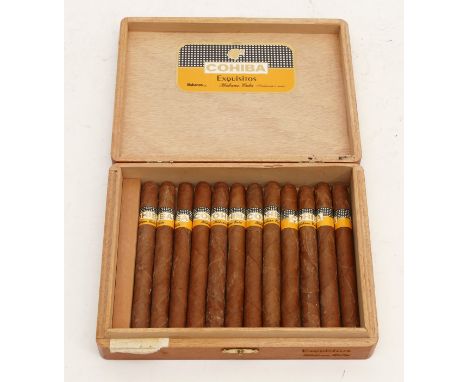 Cohiba, a complete set of twelve Exquisitos cigars, in original hinged wooden box.