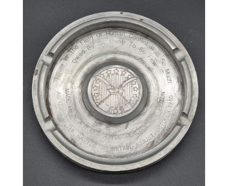 Battle of Britain:&nbsp;an aluminium Rolls Royce Merlin engine piston ashtray, stamped with the crest of 303rd 'Tadeusz Kosci