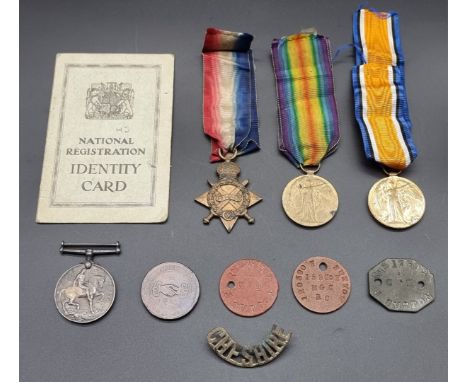 Medals to Siblings: a WWI trio, to 2437 Pte F Sutton Ches R; together with a Victory Medal, to 63135 Pte J Sutton, Manch R; t