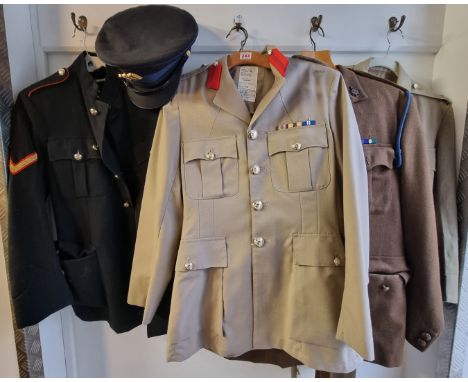 A British Army Officer's No.4 dress jacket;&nbsp;together with four other military jackets; and another jacket and matching v