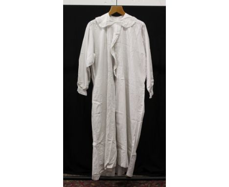 ANOTHER LIGHTER VICTORIAN COTTON SHEPHERDS SMOCK, with detailing to the collar and cuffs.