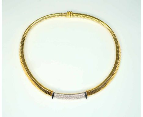  Wempe, Exquisites Damencollier 18 K Gelbgold. Elegantes Collier besetzt mit 42 Diamanten von zus. ca. 1,30 ct, Farbe GTW vvs
