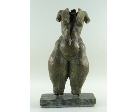 STAVRI KALINOV (Bulgarian, b.1944) bronze - Zipped Eve, 40cms Provenance: Barry Levinson (Movie Producer/Filmmaker) bought fr