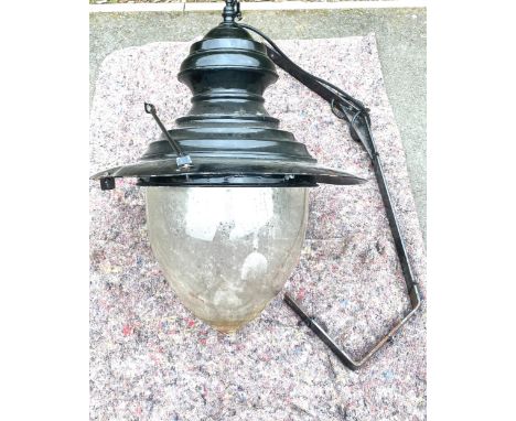 Vintage outdoor wall light with bracelet untested, approximate height 36 inches width 24 inches 