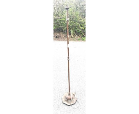 Copper and brass standard lamp - untested 