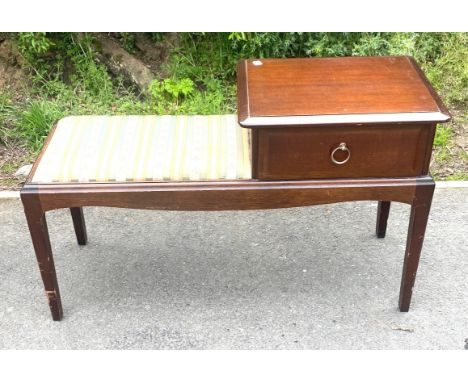 Stagg mahogany telephone table, approximate measurements: H22 inches, width 38 inches, Depth 14 inches 