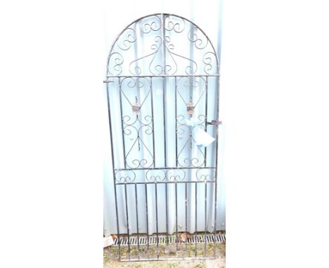 Wrought  iron garden gate, approximate measurements: Height 75 inches, Width 32 inches 