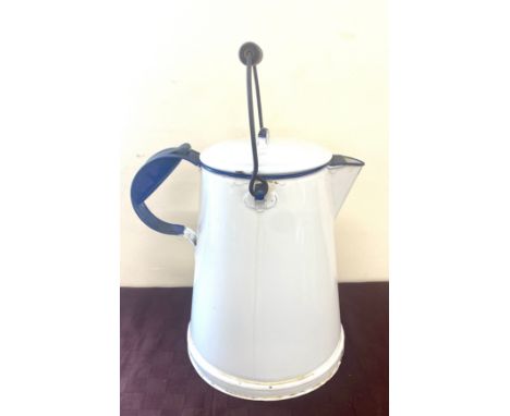 Large vintage enamel kettle, approximate height  14 inches 