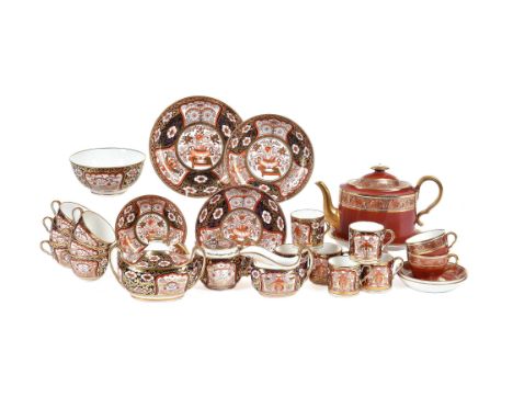 A selection of Spode porcelain tea and coffee wares, early 19th century, comprising: a selection from pattern 944 to include: