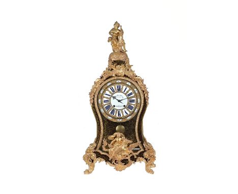 Y A French rosewood, Boulle and ormolu mounted bracket clock, 18th century and later, with eight-day movement striking on two