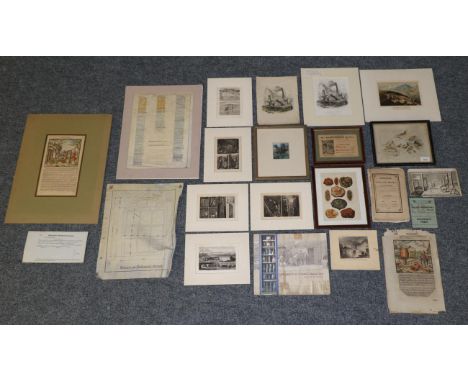 Various pictures and prints relating to Mining in the North of England and other areas, including a framed painting of bi-col