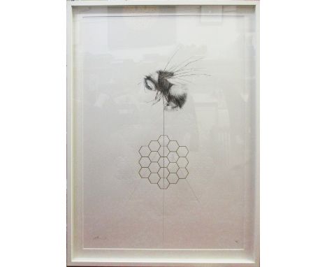 NELLY DUFF (Contemporary British), 'Balancing Bee-Honey', lithograph with gold leaf foil, hand signed, A/P and with artist's 
