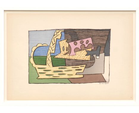 PABLO PICASSO, 'Basket', offset lithograph and pochoir, edition: 500, 1946, ref: A Carmen, 35cm x 50cm, framed and glazed.