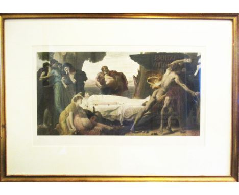 AFTER LORD FREDERICK LEIGHTON, 'Hercules fighting Death to save Alcestis', lithograph in colours, 1897, published by the Lond