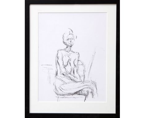 ALBERTO GIACOMETTI, 'Nude in Profile', lithograph, 1961, Wofsy 149, 31cm x 28cm, framed and glazed.