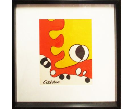ALEXANDER CALDER, lithograph in colours, front cover of Derriere le Miroir no. 173, 1968, Maeght Editeur, 39cm x 28cm, framed