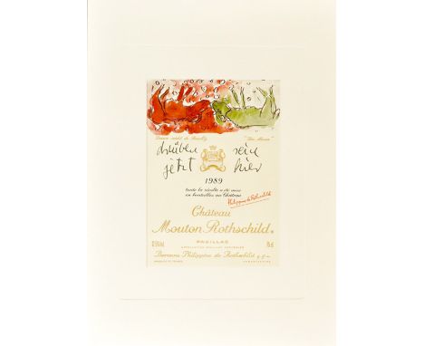 AFTER GEORG BASELITZ, 'Die Mauer', lithograph, 1989, signed in the stone by the artist and by Phillipe de Rothschild, 46cm x 