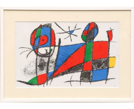 JOAN MIRO, 'Cat', original lithograph, 1975, 31cm x 49cm, framed and glazed.
