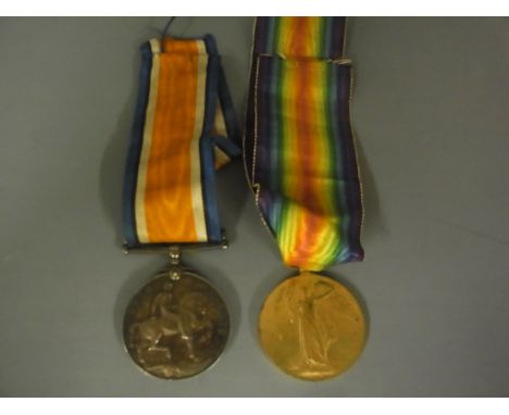 A First World War 1914-18 War Medal and Victory Medal awarded to 132424 Pte. J. Vernon Labour Corps