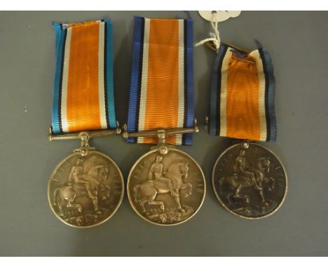 Three World War I War Medals all named  C-9719  Pte L.G. Bardoe  K R Rif C,  LZ2216  R A Plummer  Act L S  R N V R and M2 - 0