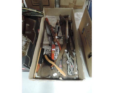 A selection of vintage woodworking and garage DIY tools 