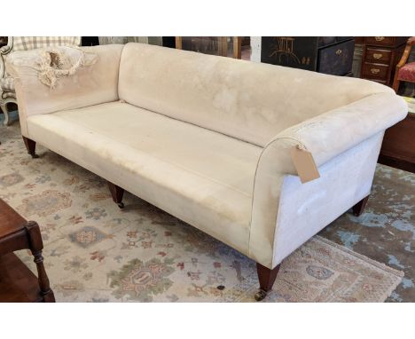 SOFA, of country house proportions, 257cm W x 105cm D x 78cm H 