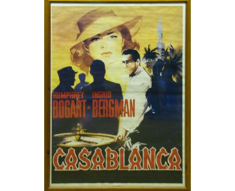 CASABLANCA vintage Italian film poster, 95cm x 65cm, framed and glazed. 