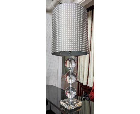 TABLE LAMP, ball column 90cm including shade. 