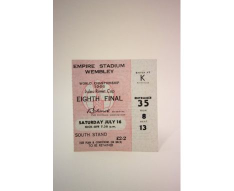 England World Cup 1966 match ticket England v Mexico played 16th July 1966 at Wembley