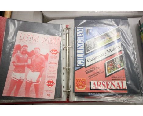 Folder of 50 Arsenal Friendlies football programmes from 1960's onwards