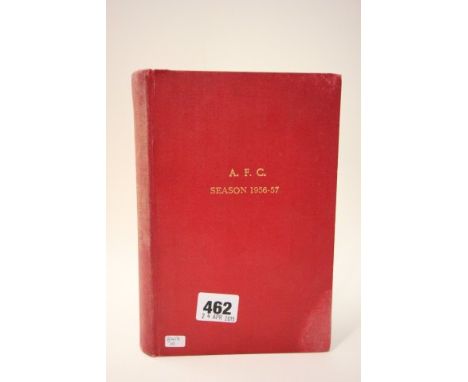1956-57 Arsenal bound Volume of 27 home league and FA Cup football programmes including 3 friendlies v Leyton Orient, Red Sta