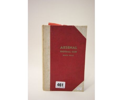 1955-56 Arsenal Bound Volume of home football programmes complete execpt for FAC v Birmingham City although this is included 