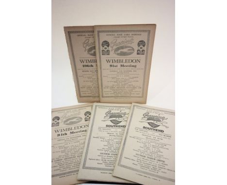 Greyhound Racing - Vintage race-cards including 3 x 1936 season Wimbledon and 2 x 1935 season Southend, all five in good cond