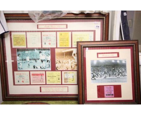 Two framed & glazed Arsenal montages including 1971 Double Winners with facsimile tickets of the FA Cup run and 1989 Champion