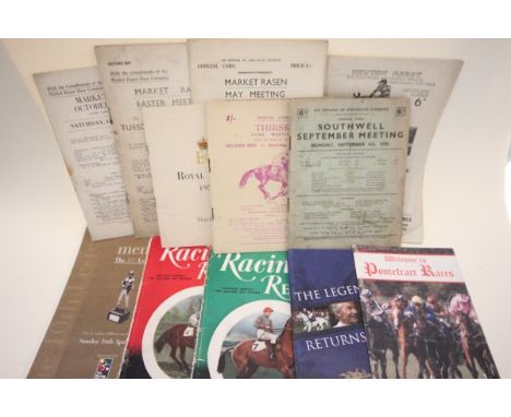 Vintage Horse Racing Ephemera including race-cards for meetings at Newton Abbot 1948, Southwell 1950 and Market Rasen, Thirsk
