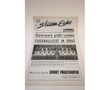 Sturm Graz v Arsenal 1970/71 Fairs Cup 2nd Rnd 1st Leg football programme in good condition with no writing