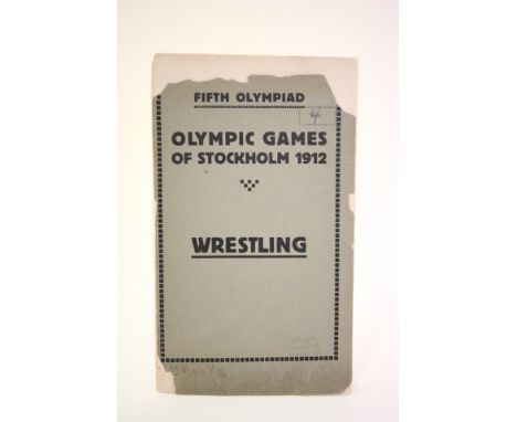 Olympic Games Collectable - Booklet of rules and regulations for the 1912 Stockholm games Wrestling competition (item missing