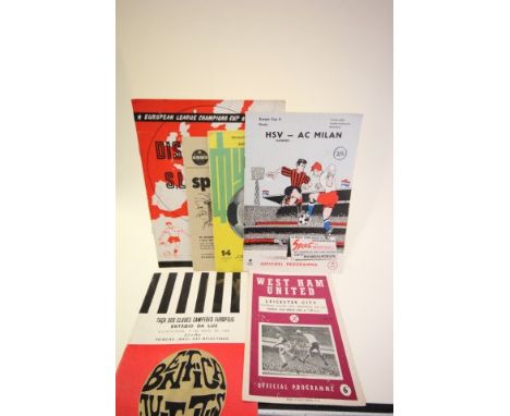 6 Big Match football programmes including West Ham v Leicester City (1964 FLC-SF),Benfica v Juventus (1968 EC-SF), Hamburg v 