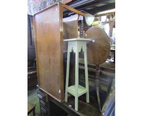 A 19th century mahogany snap top occasional table of circular raised on a partially ring turned pillar and swept tripod toget